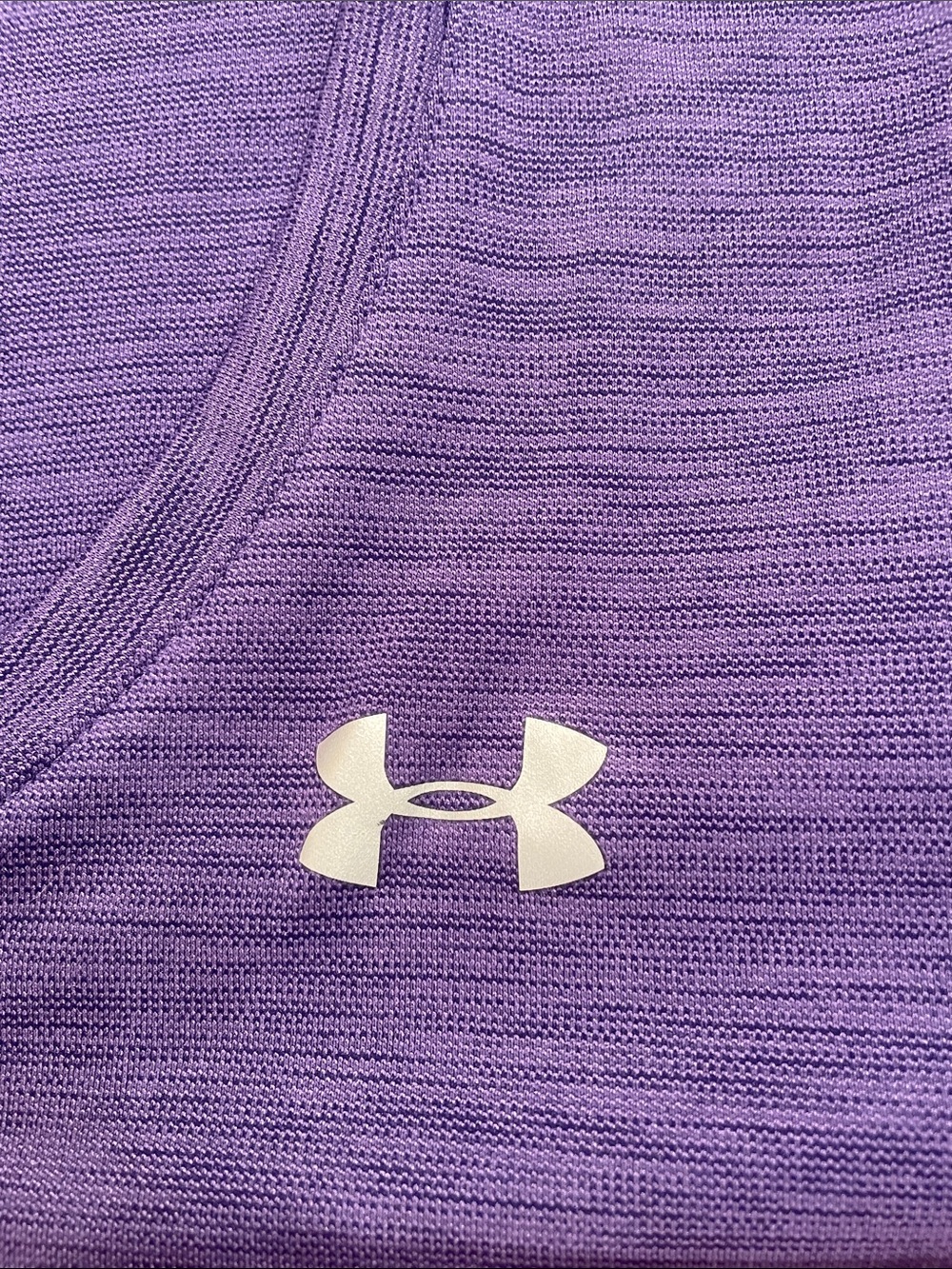 Under Armour Women's Heather Purple V-Neck Short Sleeve Performance Tee - Picture 3 of 7